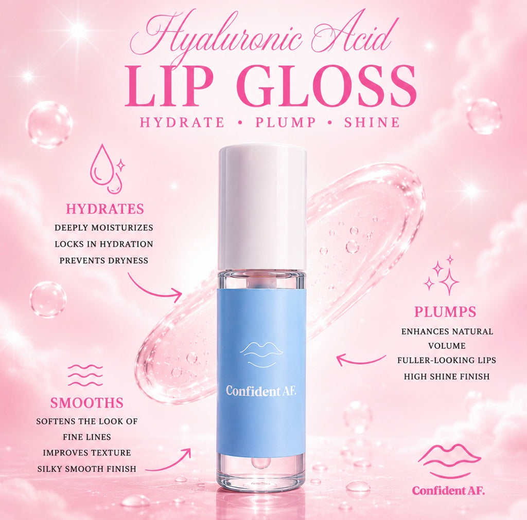 “Hydrated AF” hyaluronic acid plumping gloss