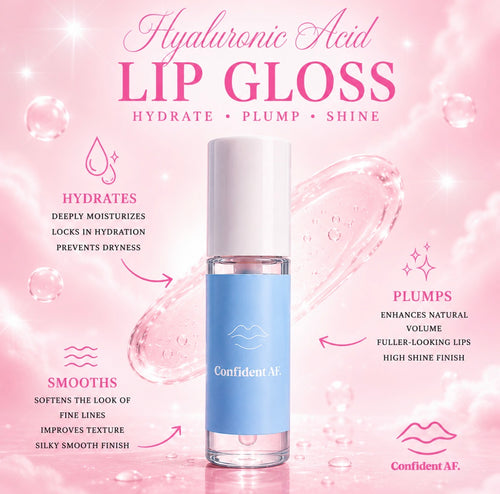 “Hydrated AF” hyaluronic acid plumping gloss